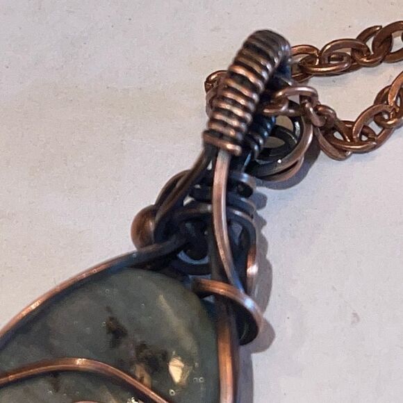 NWT DebbyTammy 18”necklace handmade Labradorite oval stone - Picture 5 of 12